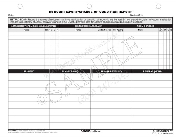 24 Hour Report/Change of Condition Report Form